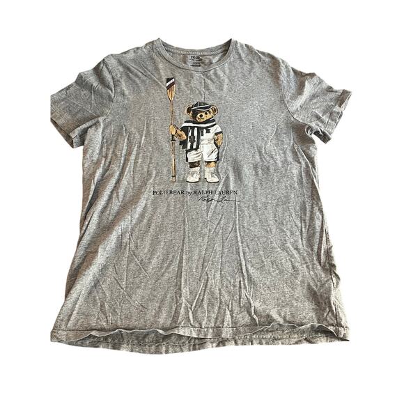 Vintage Ralph Lauren Polo Rowing Bear Boathouse Gray-Large - Picture 2 of 6